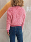 Women Flower Fuzzy Button-Up Cardigan nicholesgifts