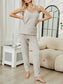 Fuzzy V-Neck Cami and Pants Lounge Set nicholesgifts
