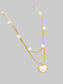Women 18K Gold-Plated Double Layered Heart Necklace Gift For Valentine's Day nicholesgifts