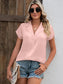 Button Up Collared Neck Short Sleeve Shirt nicholesgifts
