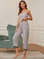 V-Neck Lace Trim Slit Cami and Pants Pajama Set nicholesgifts