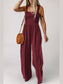 Smocked Square Neck Wide Leg Jumpsuit with Pockets nicholesgifts