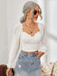 Mesh Sweetheart Neck Flounce Sleeve Top nicholesgifts