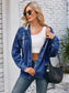 Pocketd Button Up Detachable Hooded Denim Jacket nicholesgifts