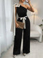 One-Shoulder Bowknot Wide Leg Jumpsuit nicholesgifts