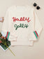 Letter Round Neck Long Sleeve Sweater nicholesgifts