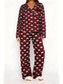 Bow Print Top and Wide Leg Pants Lounge Set nicholesgifts
