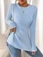 Side Slit Striped Long Sleeve T-Shirt nicholesgifts