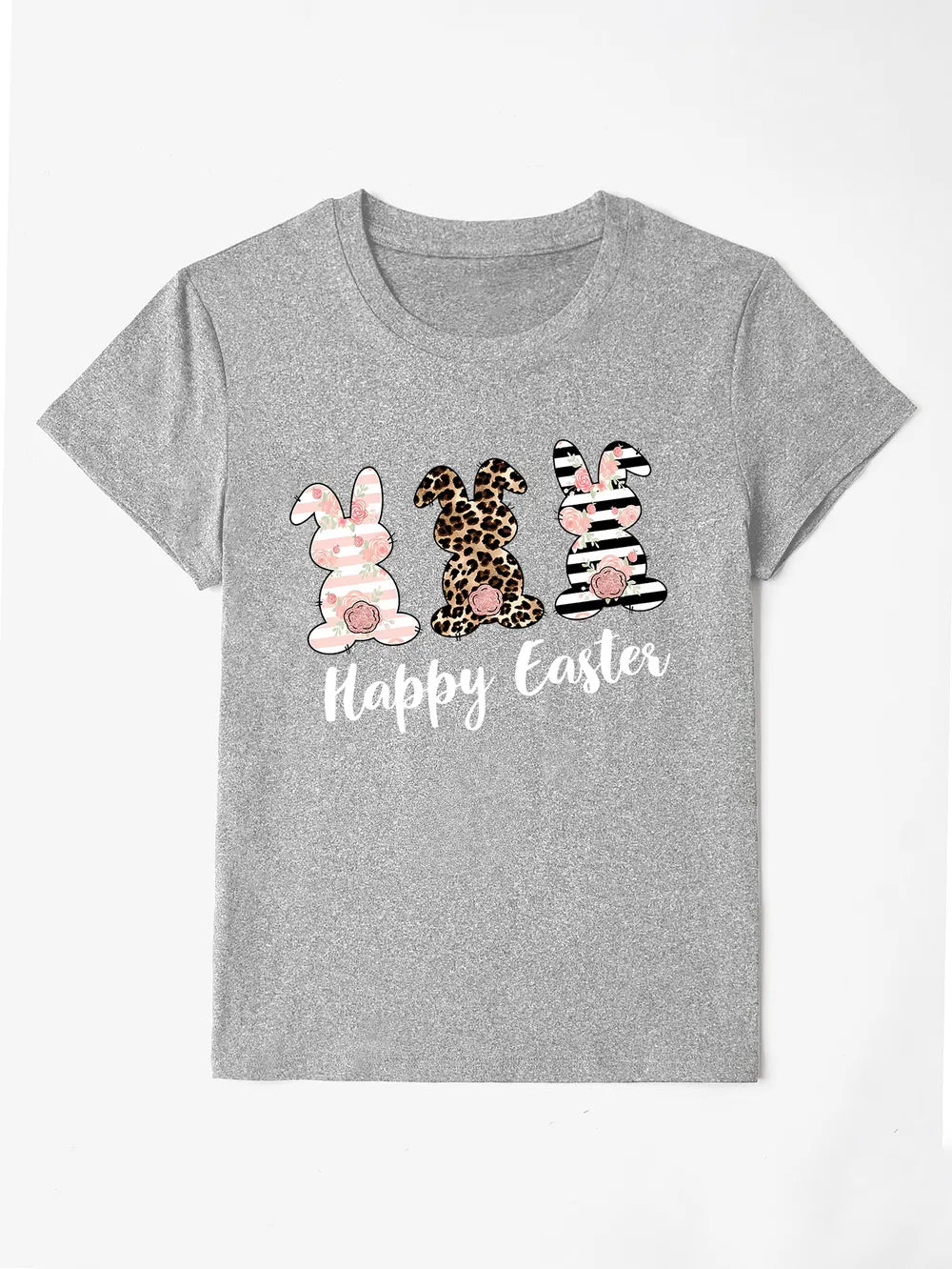 HAPPY EASTER Round Neck Short Sleeve T-Shirt nicholesgifts