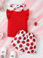 Baby and Toddler Girls Headband, Round Neck Ruffle Sleeve Top and Pants Set nicholesgifts