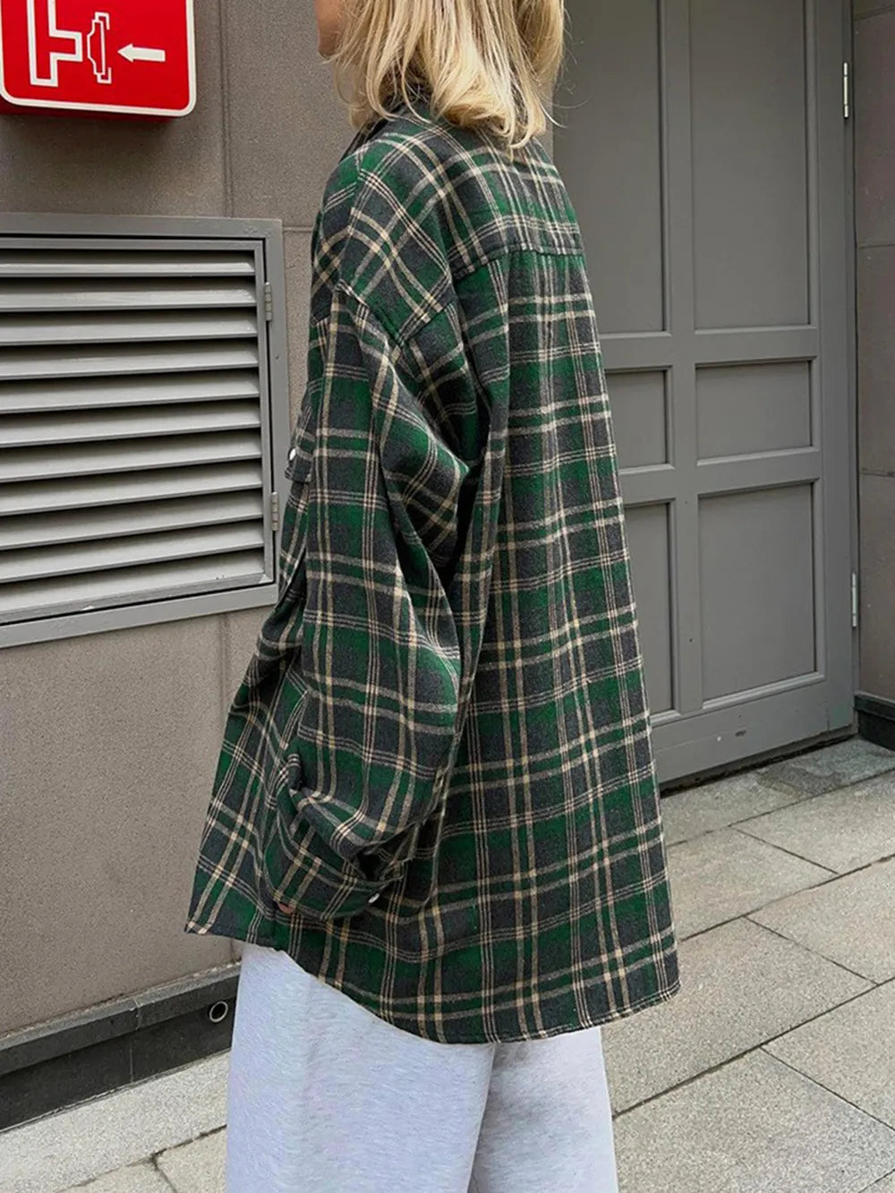 Pocketed Plaid Button Up Shacket nicholesgifts
