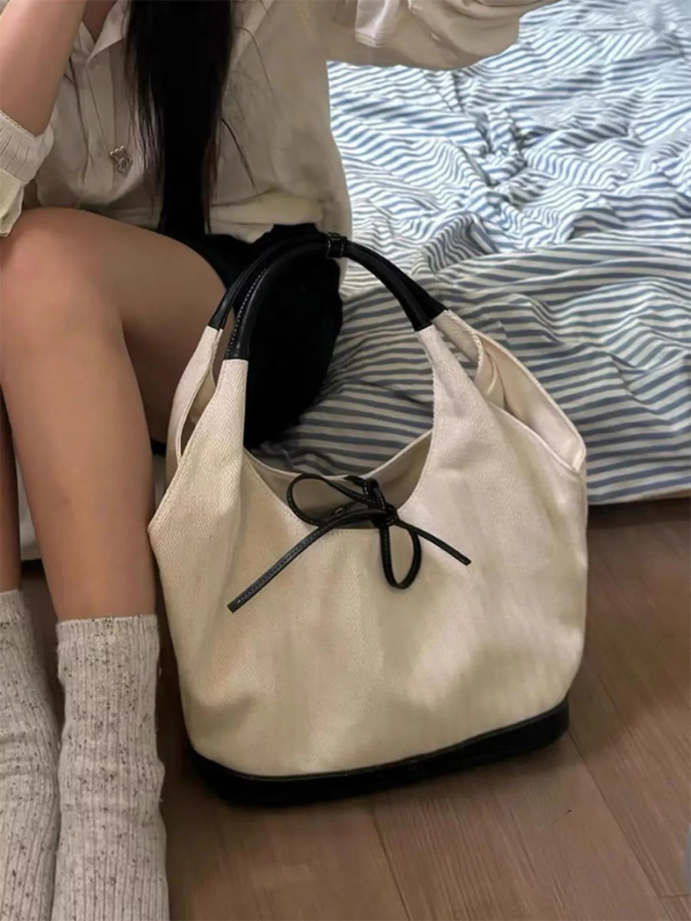 Tie Detail Shoulder Bag nicholesgifts