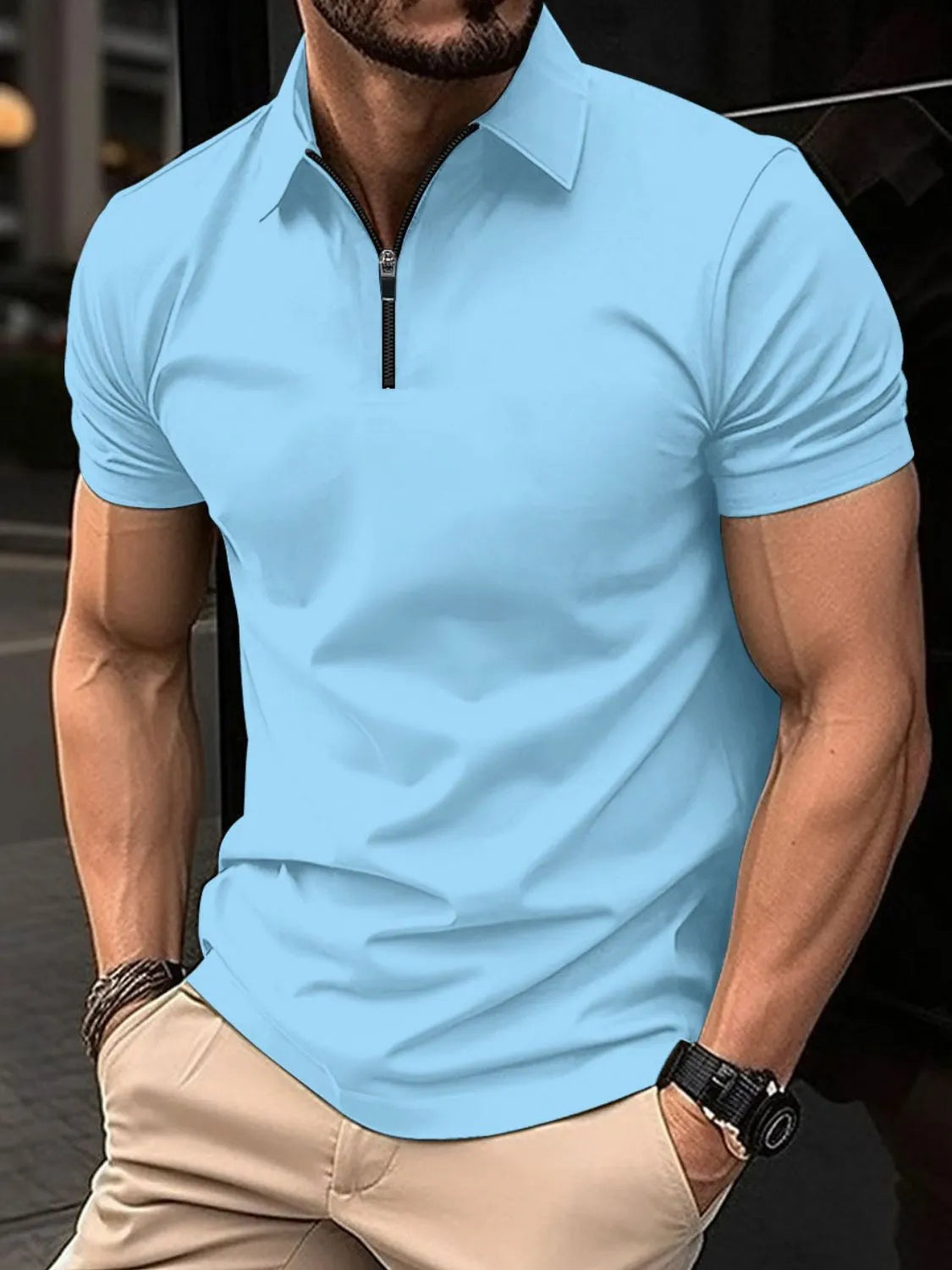 Men's Full Size Collared Neck Short Sleeve Polo Plus Size NicholesGifts
