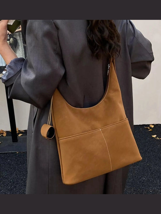Minimalist PU Leather Shoulder Bag with Pouch nicholesgifts