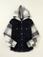 Drawstring Raw Hem Button Up Hooded Denim Jacket nicholesgifts