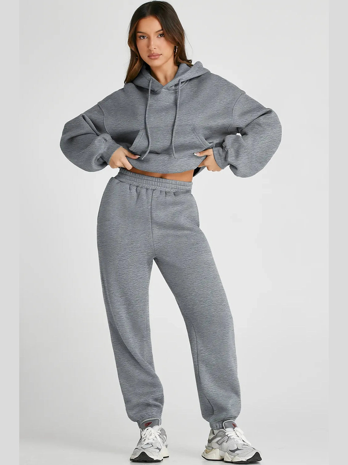 Dropped Shoulder Hooded Top and Pants Active Set nicholesgifts