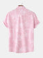 Men's Print Short Sleeve Button-Up Shirt nicholesgifts