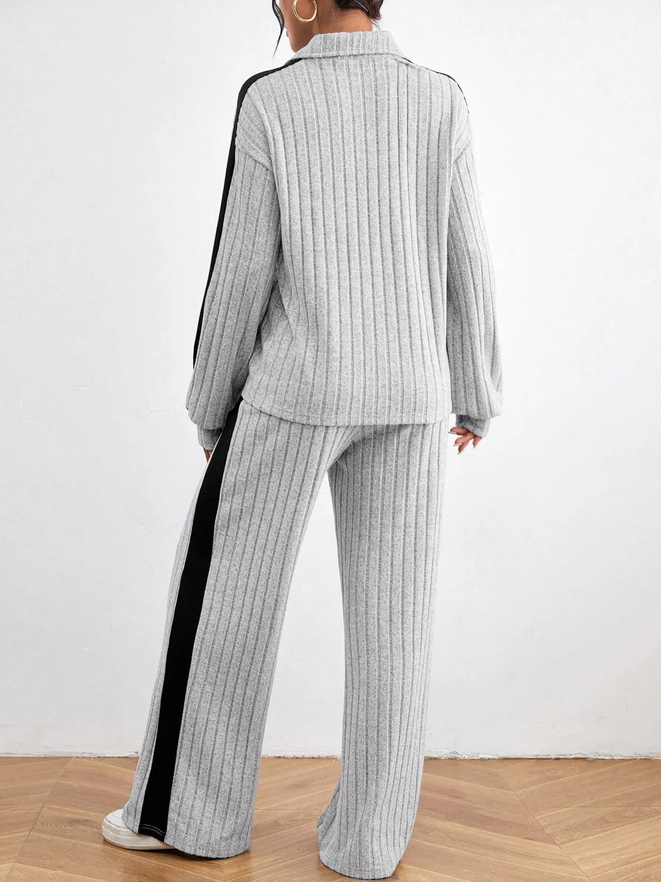 Ribbed Long Sleeve Top and Pants Set NicholesGifts
