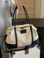 Canvas Leather Trim Travel Bag nicholesgifts