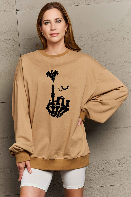 Women Simply Love Full Size Halloween Element Graphic Sweatshirt NicholesGifts