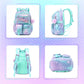 Girls Backpack,School Bag for Kids,Primary,Elementary,Teen Ages 6-15 Girls Bookbag,Students Kawaii Backpack Blue Mermaid