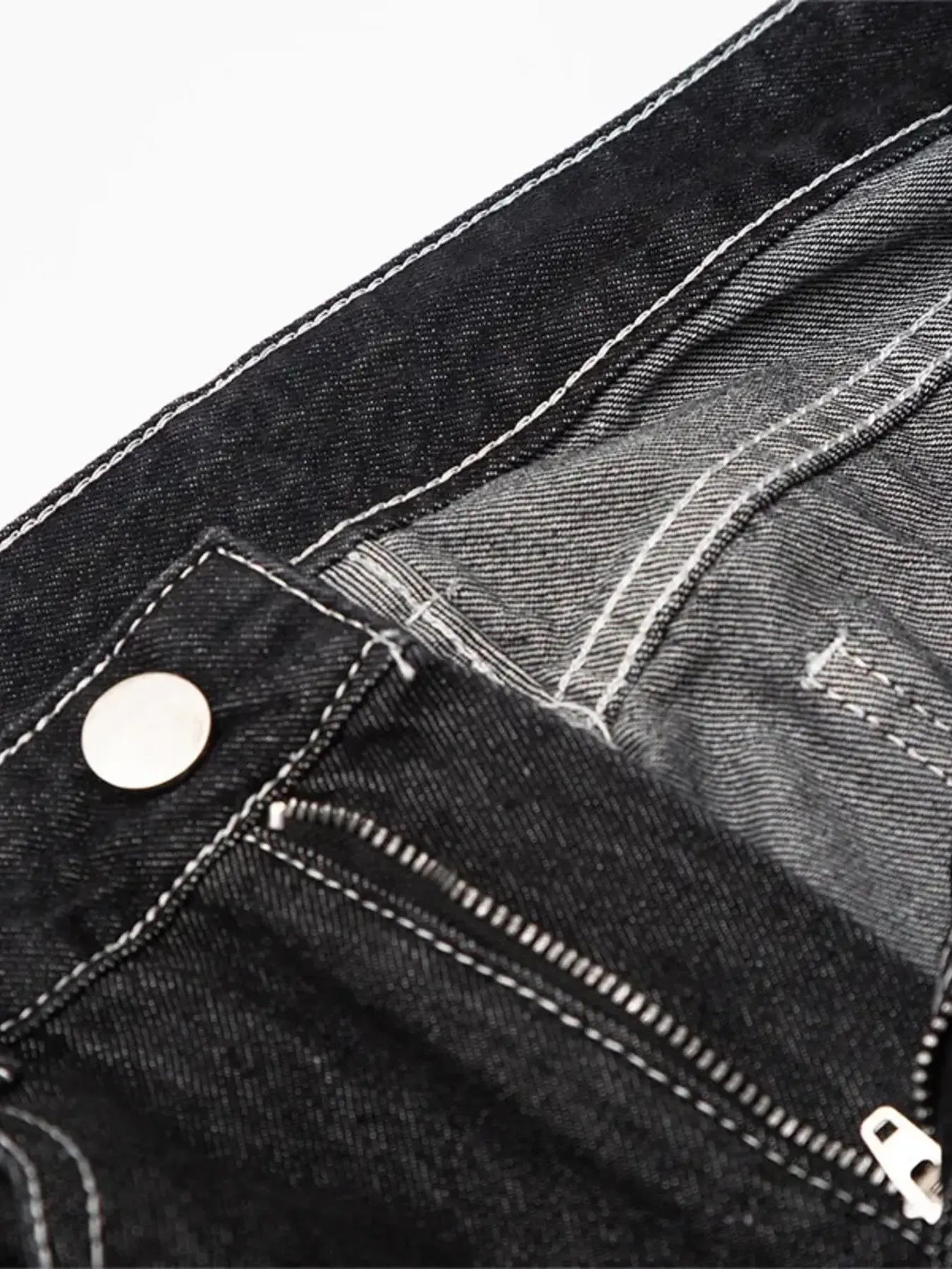 Men's Skeleton Embroidered Straight Leg Jeans Trendsi