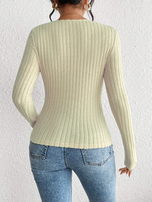 Honey Ribbed Long Sleeve T-Shirt nicholesgifts