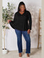 Double Take Half Button Long Sleeve Ruffle Hem Blouse nicholesgifts