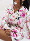 Floral V-Neck Long Sleeve Romper with Elastic Waist nicholesgifts