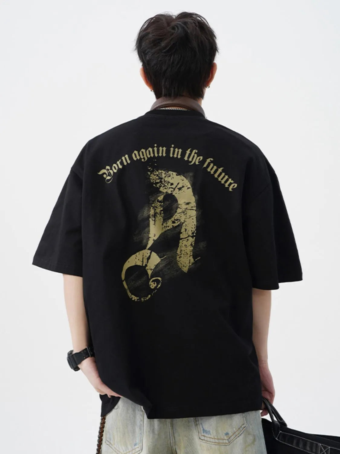 Men's Plus Size Graphic Round Neck Half Sleeve T-Shirt Trendsi