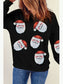 Sequin Santa Patch Round Neck Sweatshirt nicholesgifts