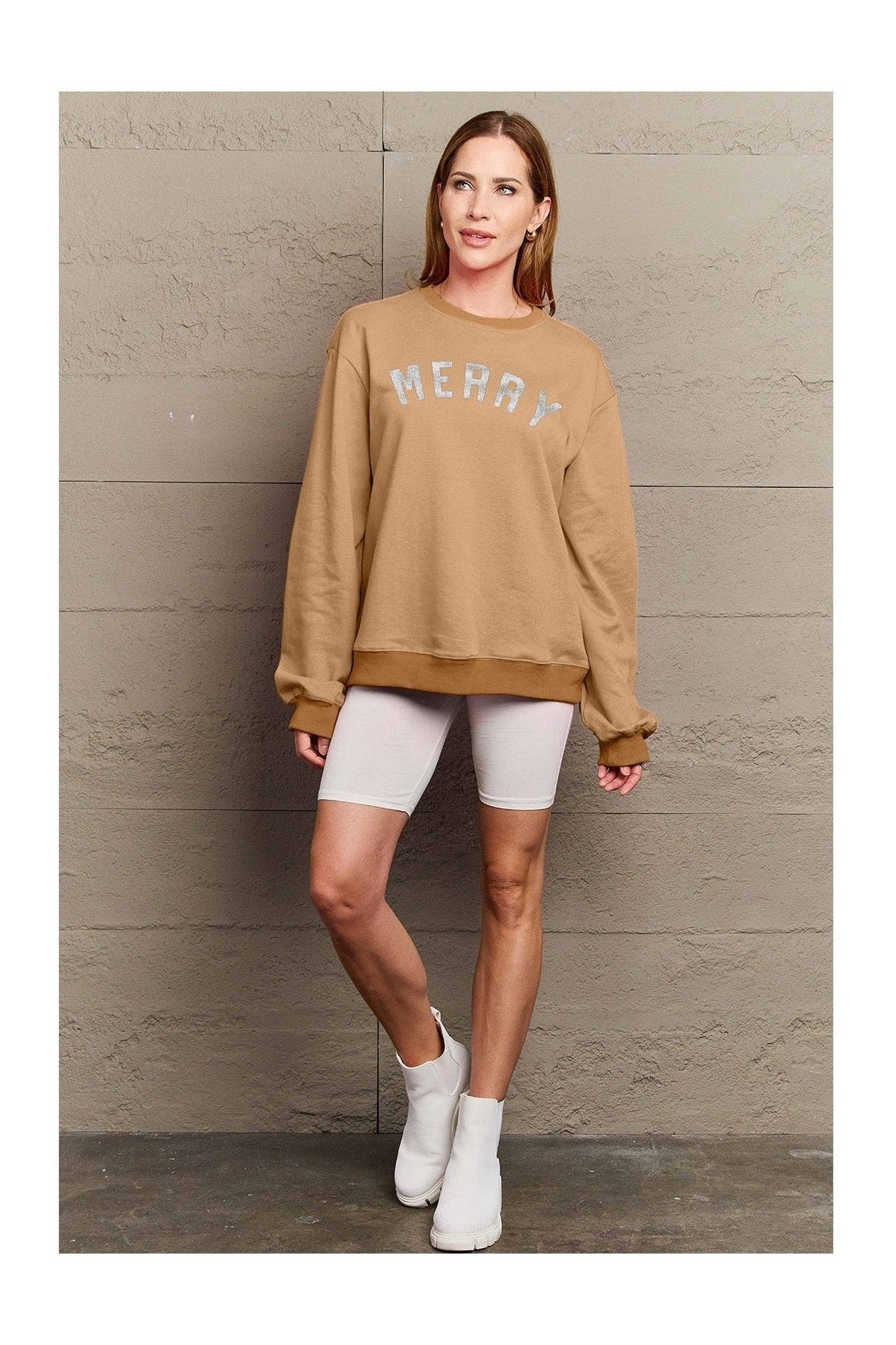 Simply Love Full Size MERRY Graphic Sweatshirt nicholesgifts