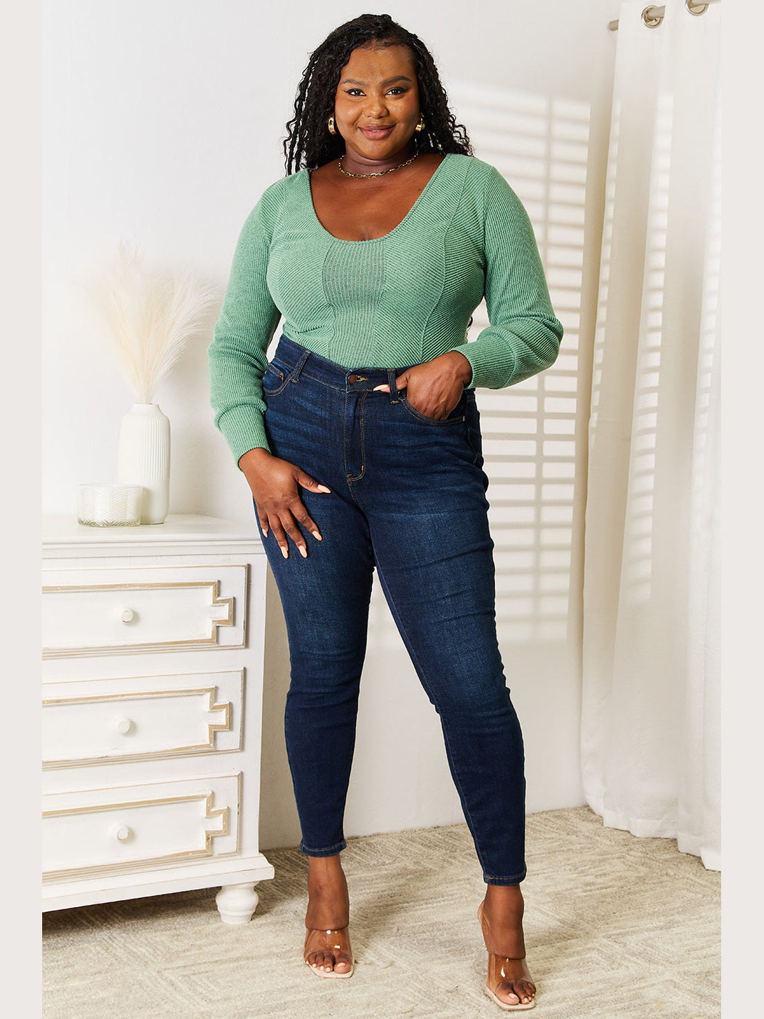 Basic Bae Scoop Neck Long Sleeve Top