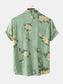 Men's Plus Size Floral Print Short Sleeve Button Down Shirt nicholesgifts