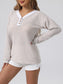 Striped Button Detail Long Sleeve Top nicholesgifts