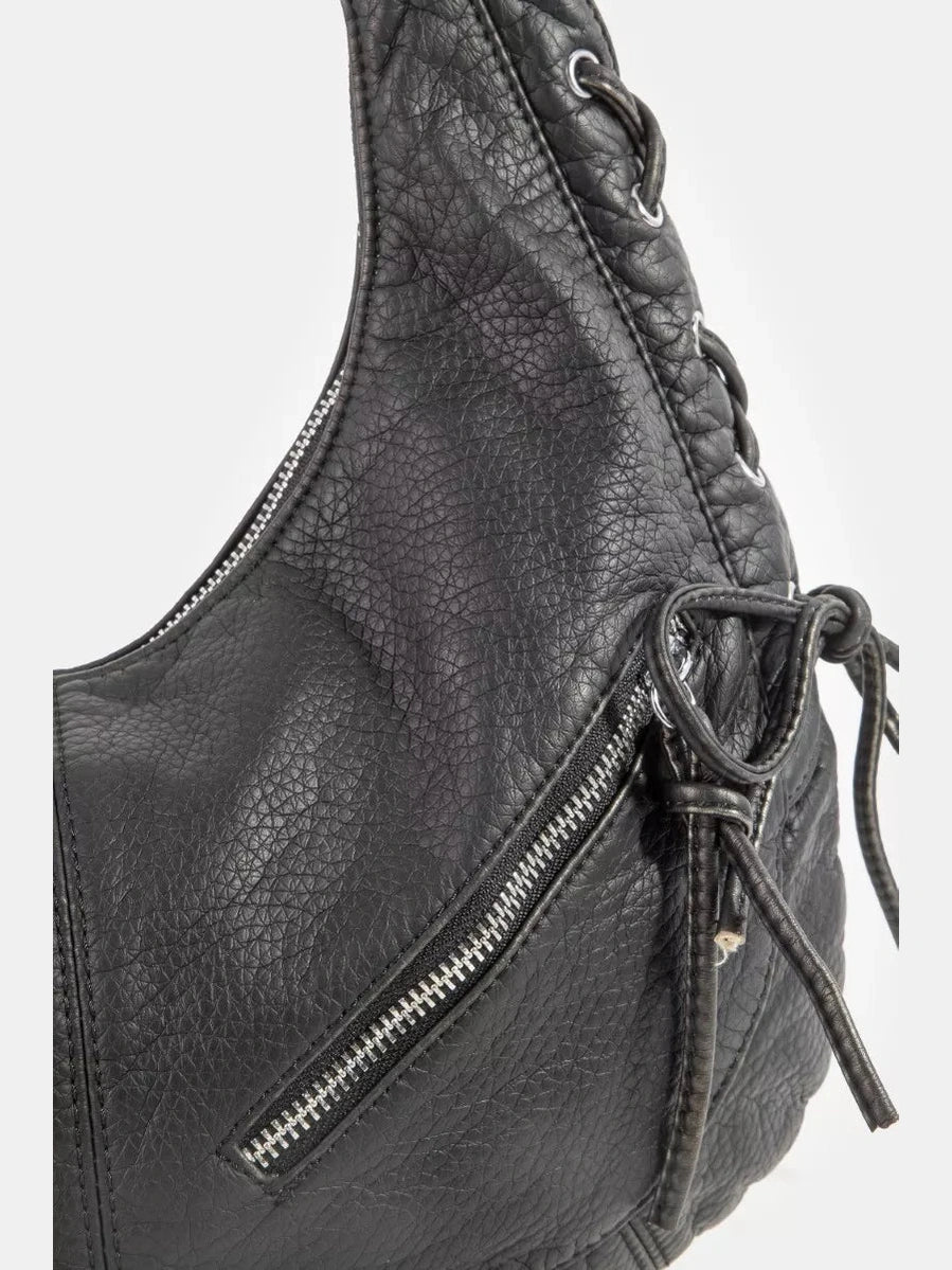 Fame Larger Leather Crescent Shoulder Bag nicholesgifts
