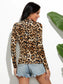 Leopard Mock Neck Long Sleeve T-Shirt nicholesgifts
