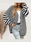 Striped Button Down Long Sleeve Cardigan nicholesgifts