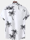 Men's Plus Size Tropical Palm Print Short Sleeve Button Down Shirt nicholesgifts