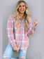 Plaid Pocketed Collared Neck Button Up Jacket nicholesgifts