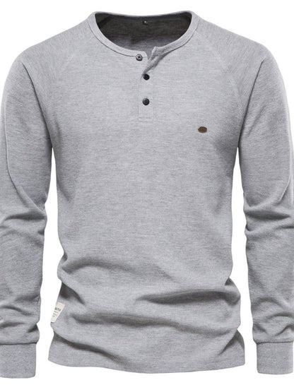 Men's Waffle-Knit Long Sleeve T-Shirt nicholesgifts