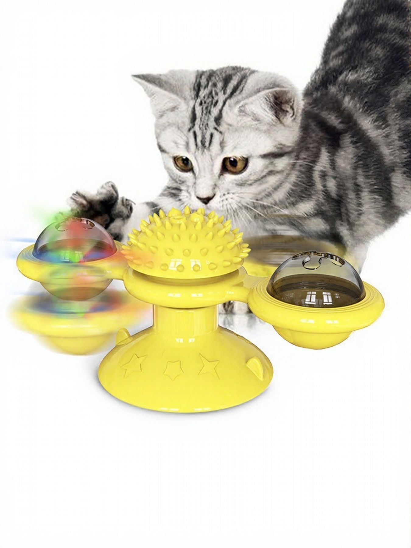 Interactive Rotating Cat Toy Set with Suction Cup nicholesgifts