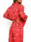 Bow Print Top and Wide Leg Pants Lounge Set nicholesgifts