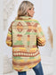 Geometric Button Down Collared Jacket nicholesgifts