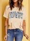 Round Neck Short Sleeve HOWDY Graphic Tee nicholesgifts