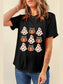 Women Halloween Graphic Round Neck Short Sleeve T-Shirt nicholesgifts