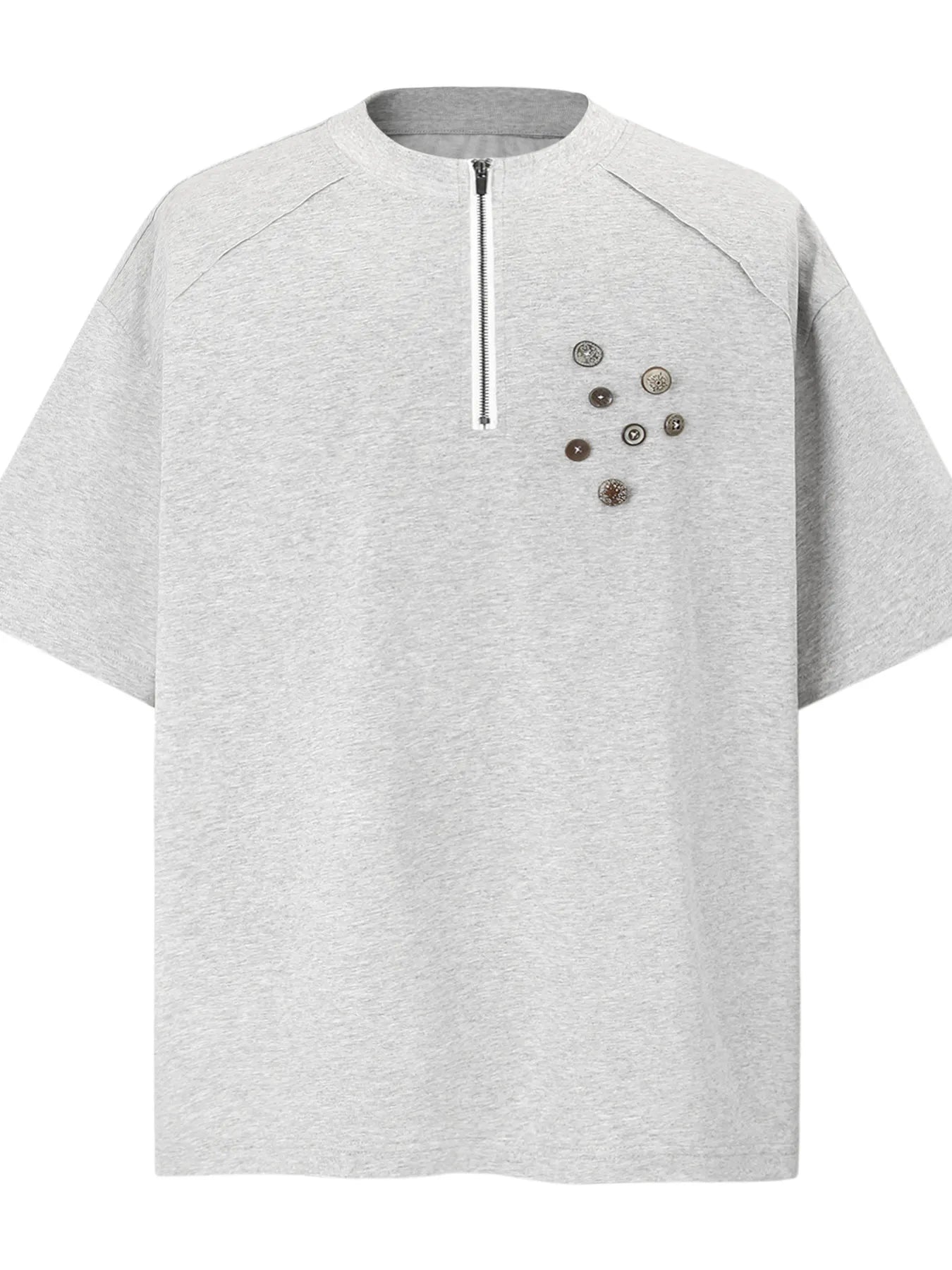 Men's Quarter-Zip Short Sleeve T-Shirt Trendsi