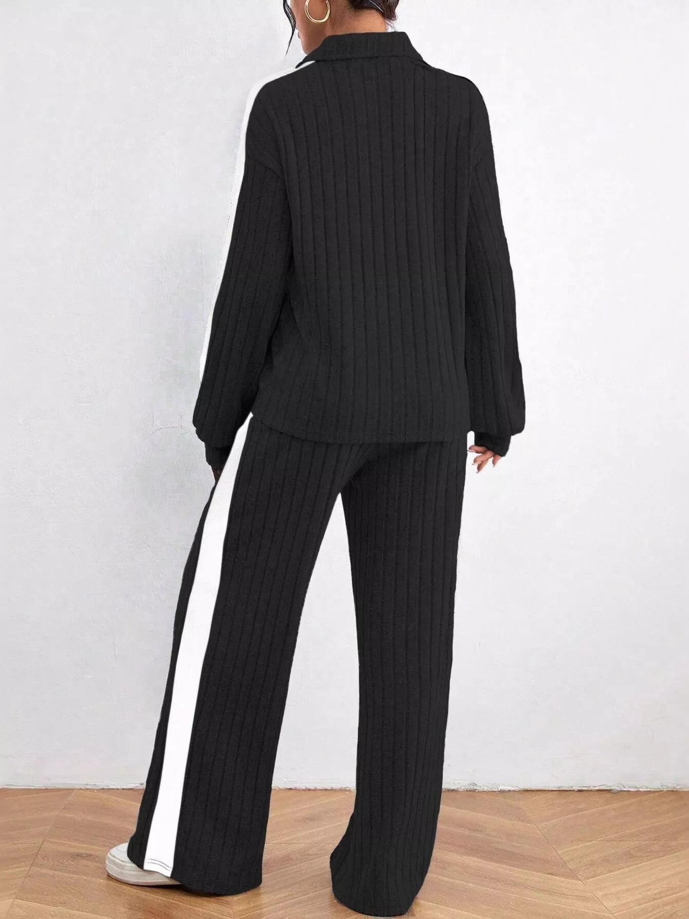 Ribbed Long Sleeve Top and Pants Set NicholesGifts