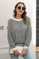 Striped Round Neck Dropped Shoulder Sweater nicholesgifts