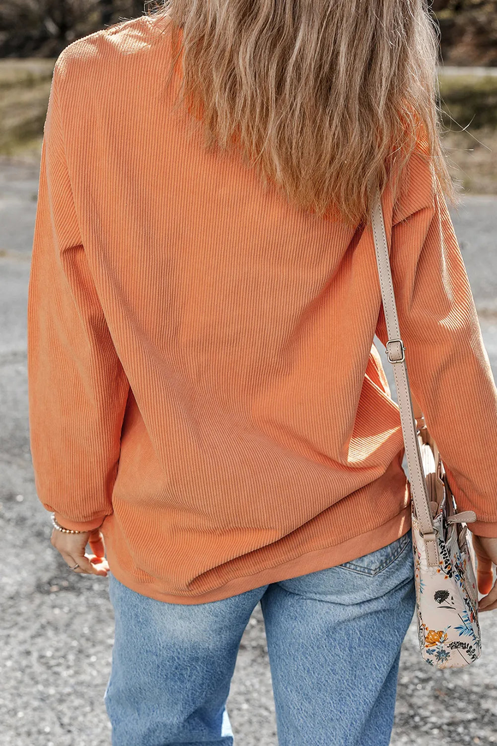 THANKFUL Round Neck Long Sleeve Sweatshirt Trendsi